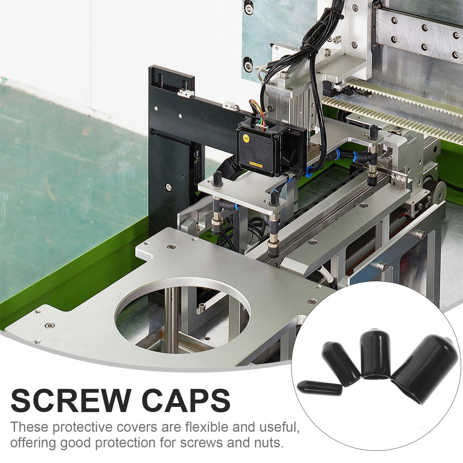 1 Set Penutup Karet Untuk Kaki Meja Furnitur, Pelindung Ulir, Penutup Baut Fleksibel, Penutup Tiang Logam Bulat