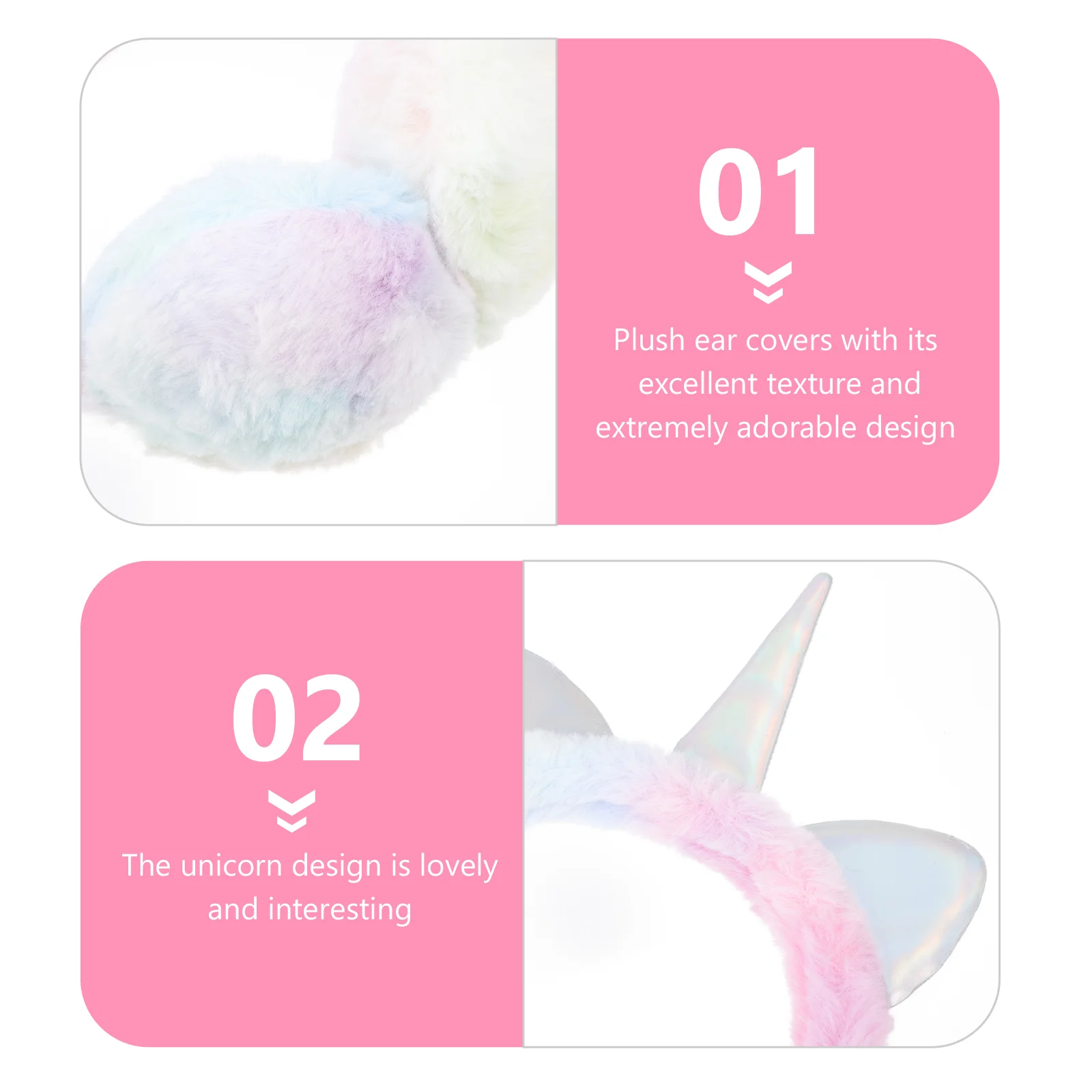 Unicorn Earmuffs Hair Ties Girls Multifunction Warm Cover Plush Winter Protector Child Multi-function