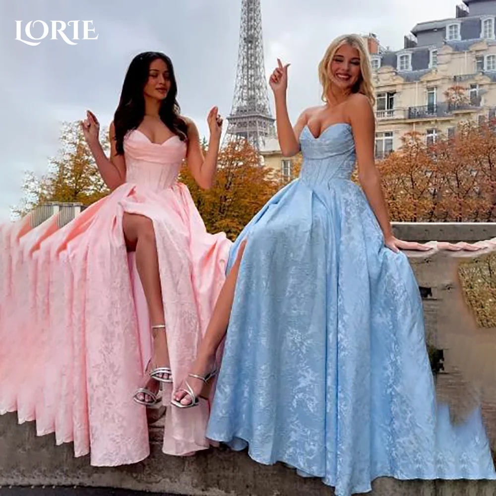 

LORIE Lace Puff Sleeves Party Dress Off Soulder Applique A-Line Evening Dress Prom Dress 3D Flower Party Gown Club Customized