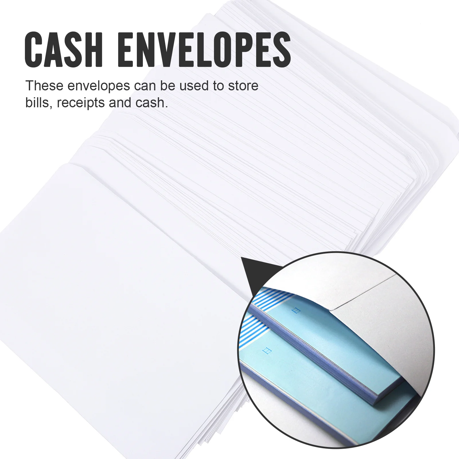 

100 шт. утолщенные пустые конверты для наличных денег, квитанций, бумажные конверты для хранения, сумки, офисный органайзер для файлов, держатель для денег без слов