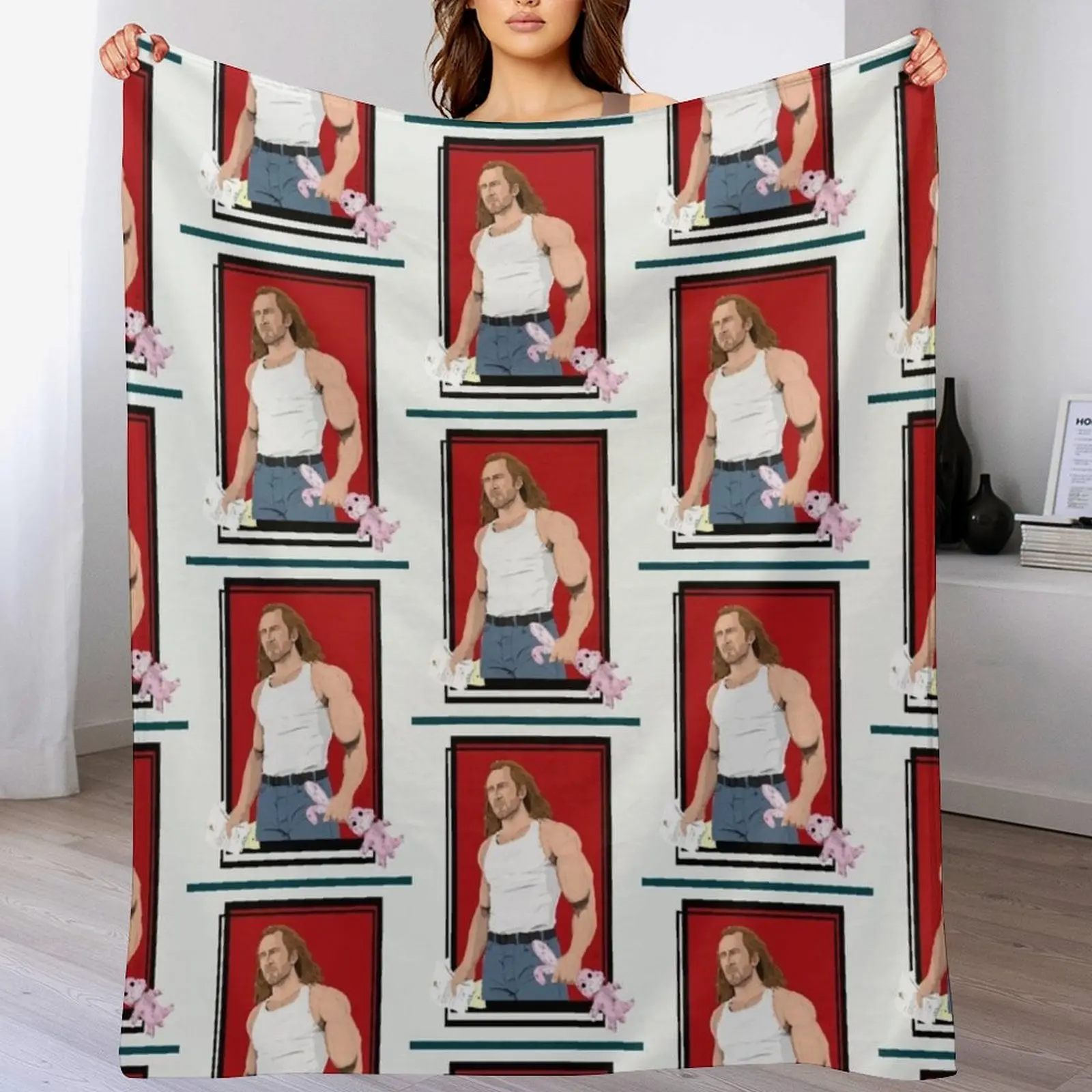 

Nic Cage CON AIR Put the bunny back in the box Throw Blanket Stain Resistant Cozy Warm Blanket