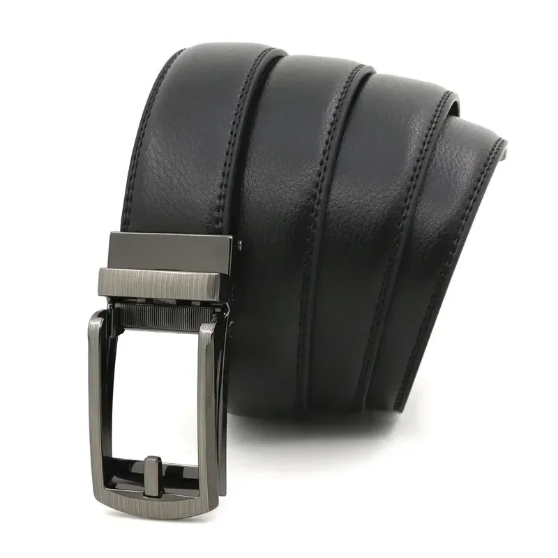 3.5cm Genuine Leather Men\'s Belt Alloy Automatic Buckle Two-layer Cowhide Business Casual Belt for Men Wholesale