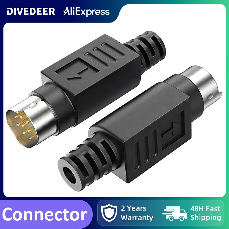 Разъем DIVEDEER MD8 из чистой меди, 8-контактный/7/6/5/4-жильный, для ПЛК, малый 8-жильный S-образный терминальный соединитель под пайку