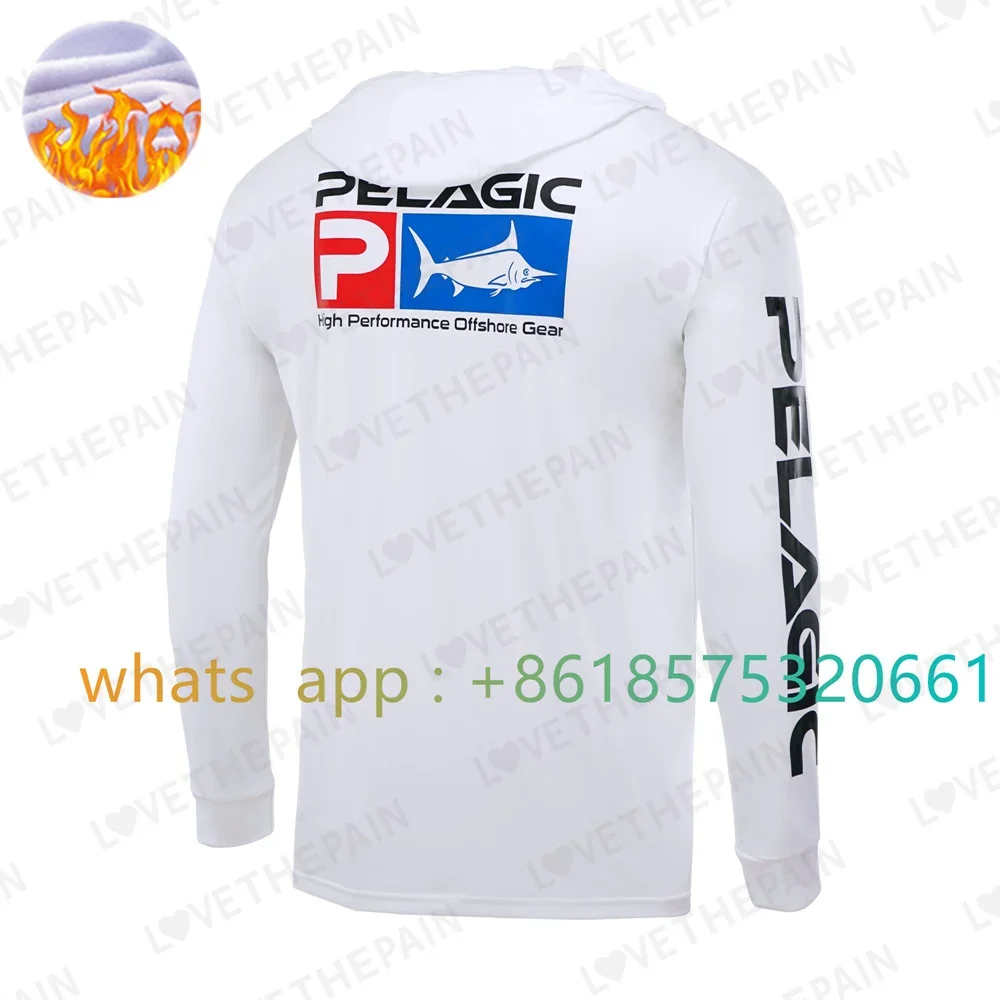 

PELAGIC Fishing T-shirt Hooded Adults Child Long Sleeve UV Protection Angling Tops Outdoor Jersey Pesca ​Fishing Hoodie Shirt