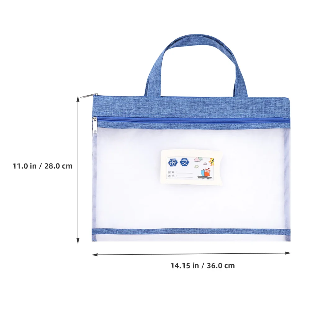 

Large Capacity File Bag H held Zipper Pouch Document Folder Gauze Mesh Portable Office Home Study Business Files Storage