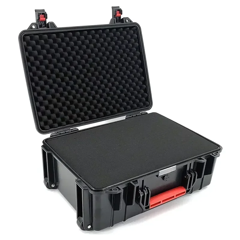 Weatherproof Shockproof Dustproof ABS IP67 Trolley Tool Case Black with Customizable Foam OEM