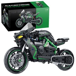 Classic City Racing Motorcycle Technical DIY Blocks Motorbike Model MOC Bricks Sets Birthday Gifts for Boys Adult Kids Toys 1:8