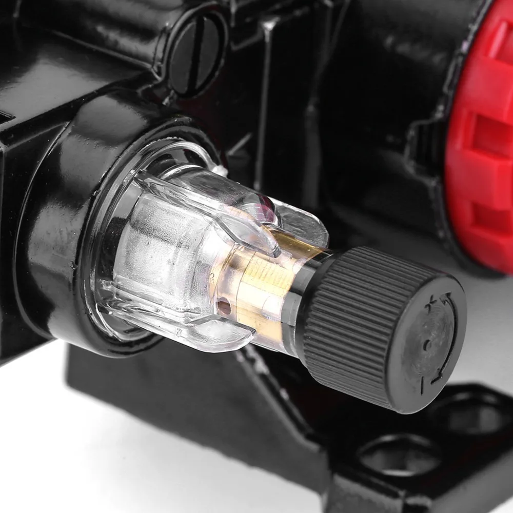 Aluminum Alloy Air Filter Regulator Lubricator Semi-Auto Drain Valve Compact Oil Water Separator Filter Black