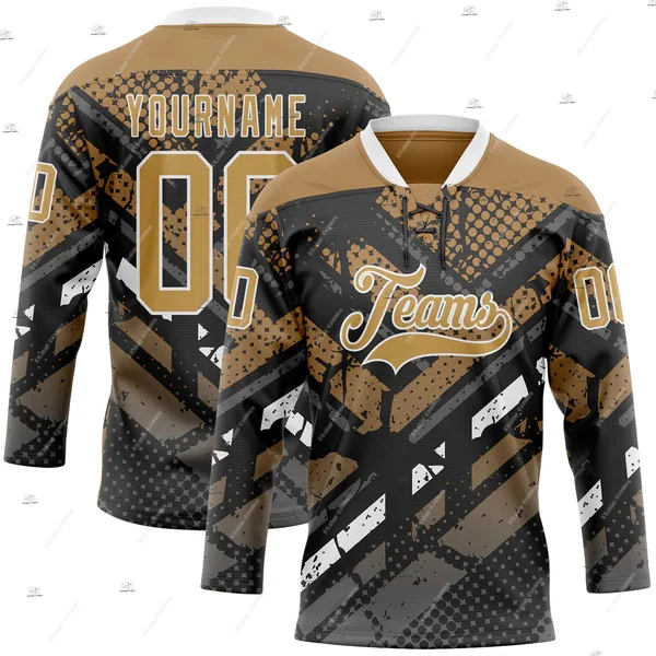 Custom Name Team Group Clothing Gradient Retro Vintage Lace Hockey Jersey Shirts 3DPrint Unisex Harajuku Casual Funny Pullover 5 view 4