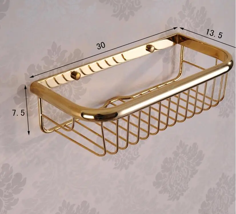 Vidric 30CM Wall Mounted Antique/Black/Gold/Rose Gold/Chrome Bathroom Soap Basket Brass Bath Shower Shelf Soap Basket Holder