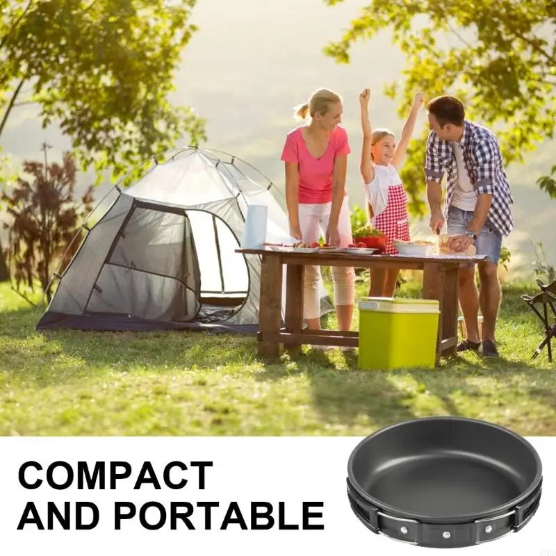 مقالي التخييم في الهواء الطلق عصا مقلاة المقلاة من الألمنيوم للأواني للنزهات المشي لمسافات طويلة