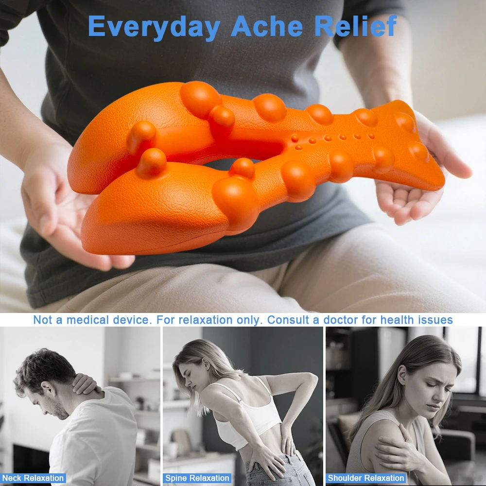 

Neck Stretcher for Pain Relief - Trapezius Massage Tool with Occipital Release & Trigger Point Therapy - Ergonomic Design