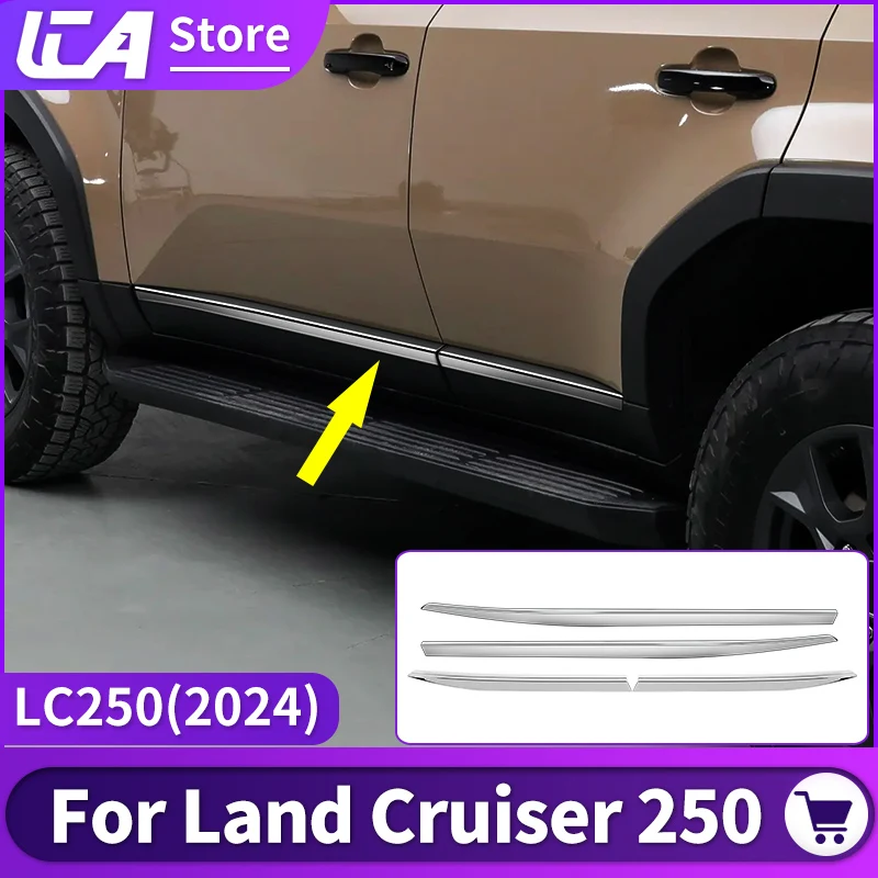 

For Toyota Land Cruiser 250 2024 1958 Prado LC250 1ST Edition Car Door Waist Line Chrome Decoration Strip,Exterior Accessories