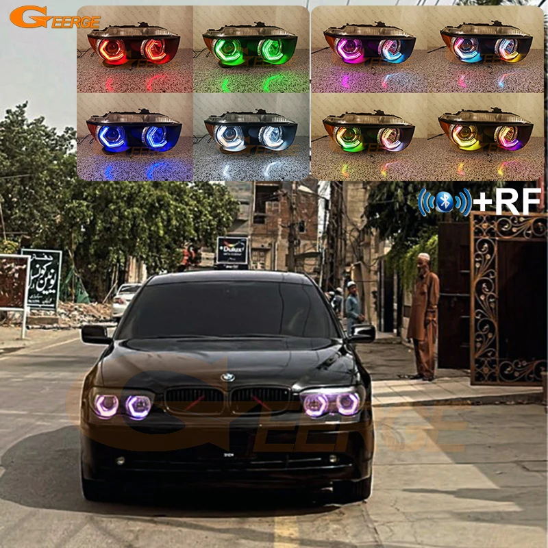 

For BMW 7 Series E65 E66 E67 Ultra Bright Concept M4 Iconic Style Dynamic Sequential Multi Color RGB LED Angel Eyes Halo Rings