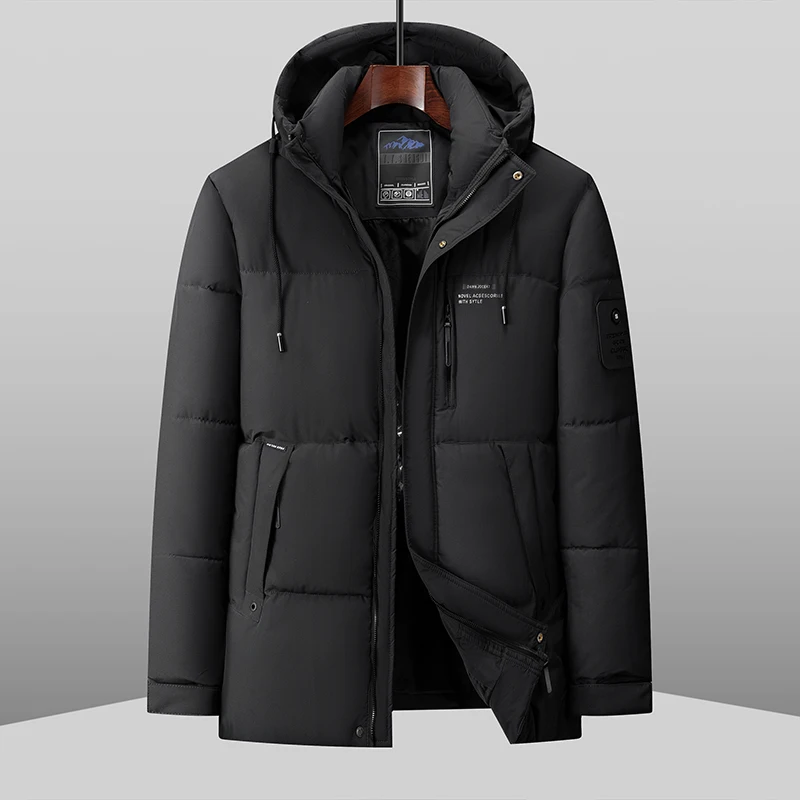 

Мужская зимняя утепленная повседневная куртка из хлопка больших размеров, модная, теплая, свободного кроя, из полиэфирного волокна, с длинными рукавами