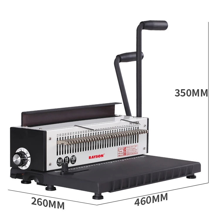 TD-1500B34 Manual Wire Binding Machine A3 A4 Size Coil Spiral Binder 34 Holes Professional Heavy Duty Calendar Punching Machine