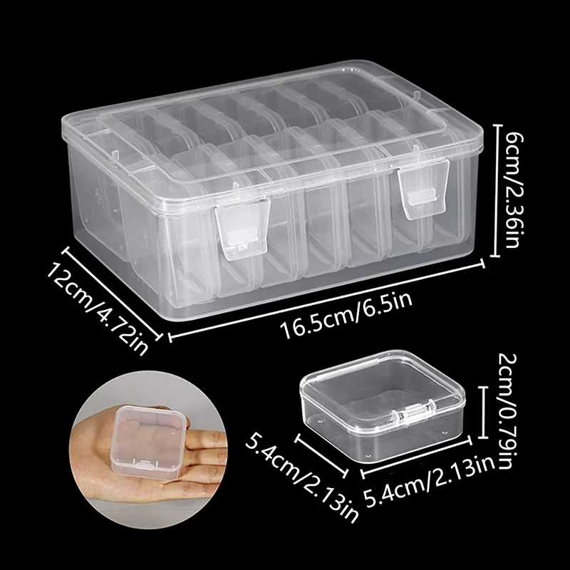 Plastic Clear Storage Box Organizer Small Storage Case Toy Ring Jewelry Bead Pearl Organizer Makeup Case Craft Container Dresser