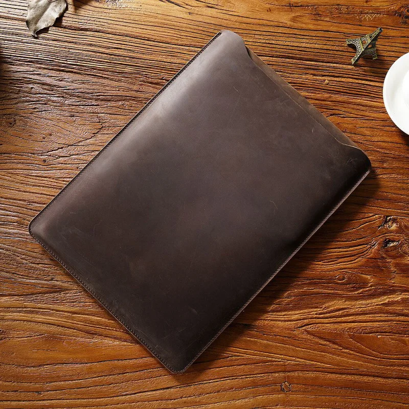

Z Genuine Leather Laptop Sleeve Case 12 13 14 inch For Macbook Air Pro Dell Xiaomi