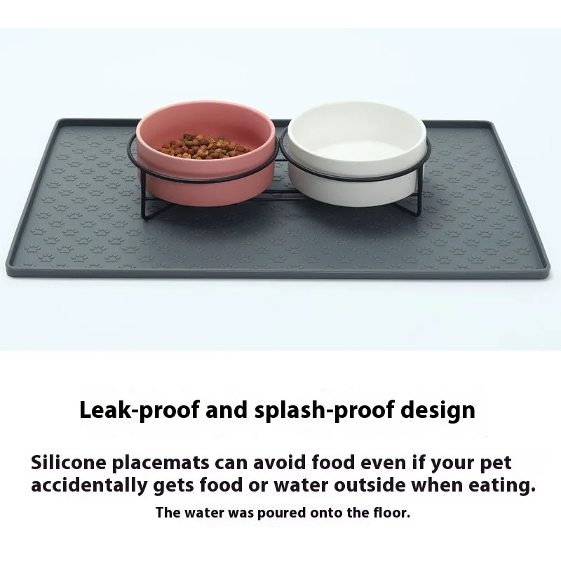 Pet Placemat Dog Food bowl Mat Cat Feed Mat Cat Dog Drinking Feeding Placemat Silicone Waterproof Pet Bowl Pad Feeder Mats