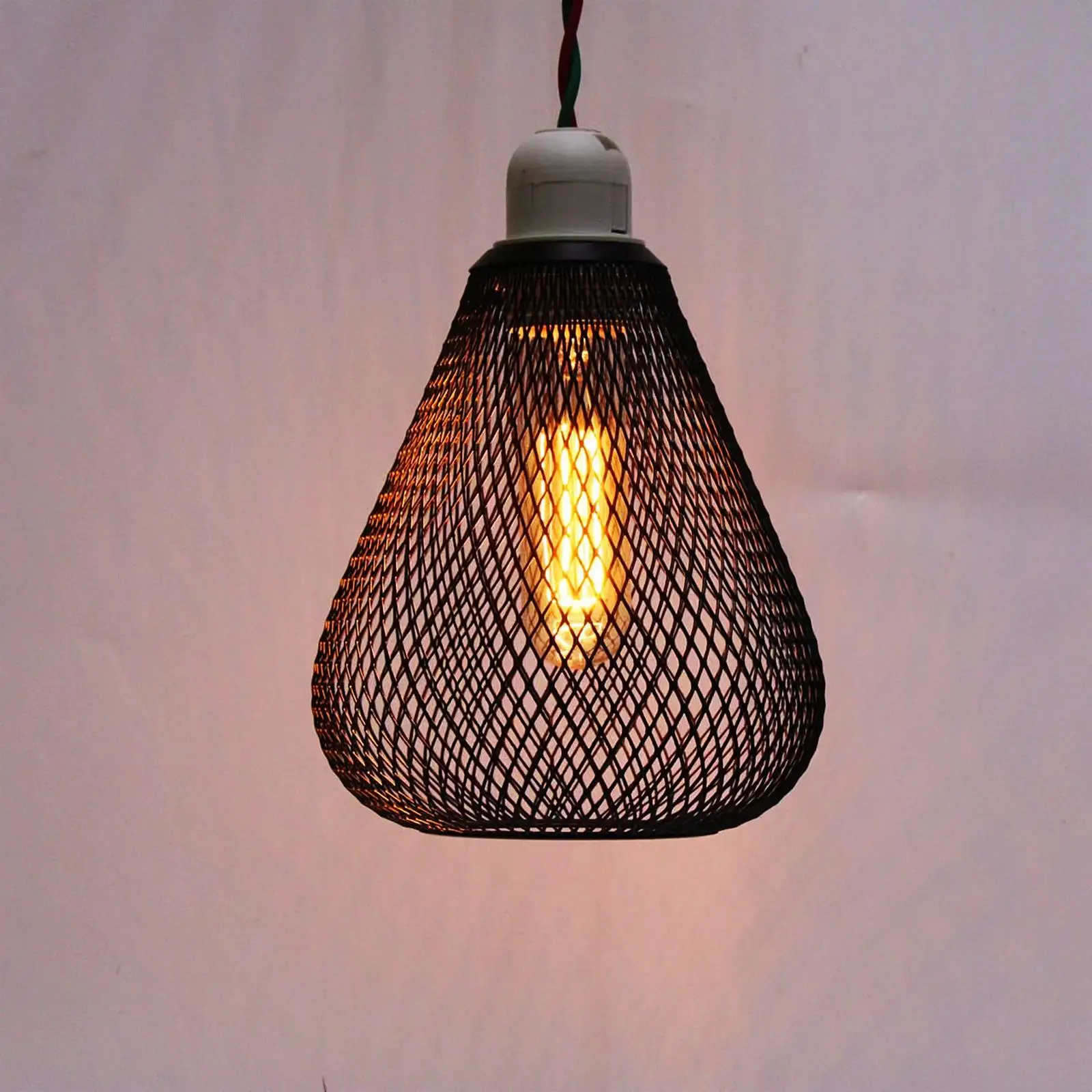 Iron Wire Lampshade Vintage Style Hollow Lampshade for Dining Room Teahouse
