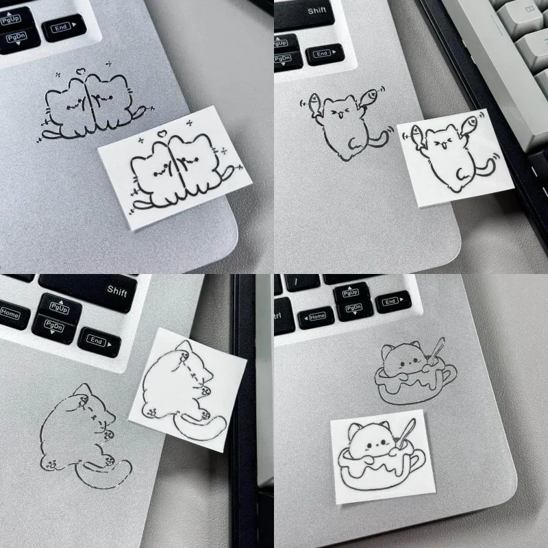 

3D Metal Stickers Waterproof Girl And Cat Cartoon Characters For Phone Case Laptop DIY Decoration Creative Aesthetic Style