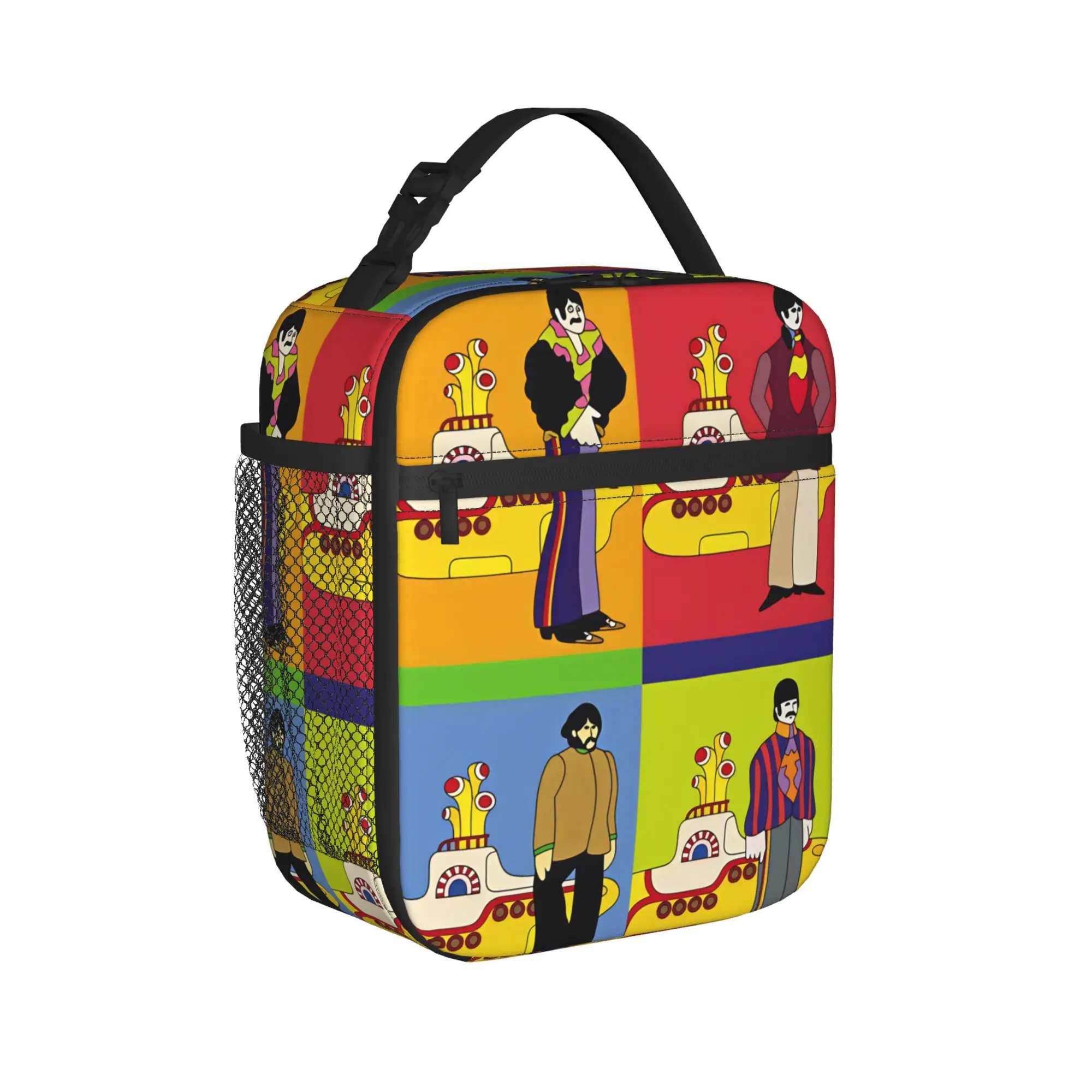 Beatle Yellow Submarine Lunch Bag Music Album School Lunch Box For Men Casual Tote Food Bags Waterproof Zipper Cooler Bag