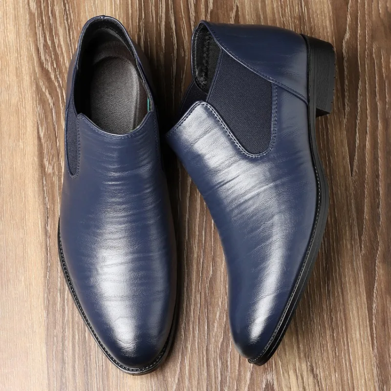 Men Boots High Quality Pointe Leather Boots Fashion Casual Ankle Boot  Classic Office Dress Botas Business Leather Boots for Men