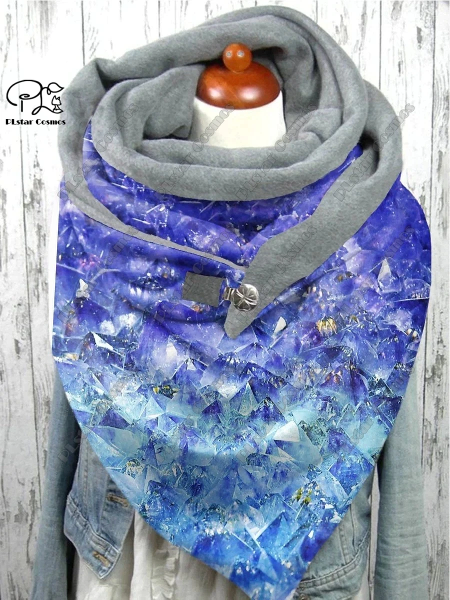 3D printed gradient dandelion feather dream catcher pattern printed warm shawl scarf spring and winter large triangle scarf