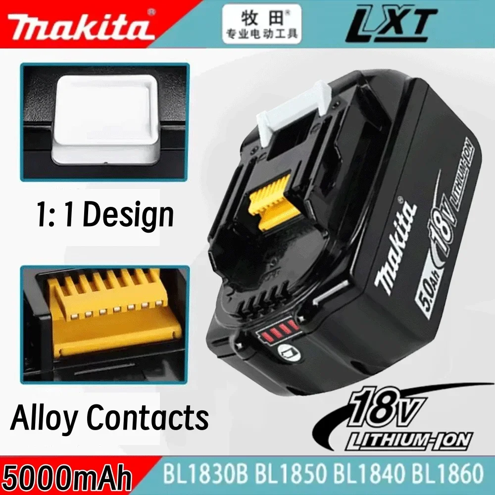 

5Ah/5000mah 100% Original Makita 18V Battery BL1830B BL1850B BL1850 BL1840 BL1860 BL1815 Replacement Lithium Battery