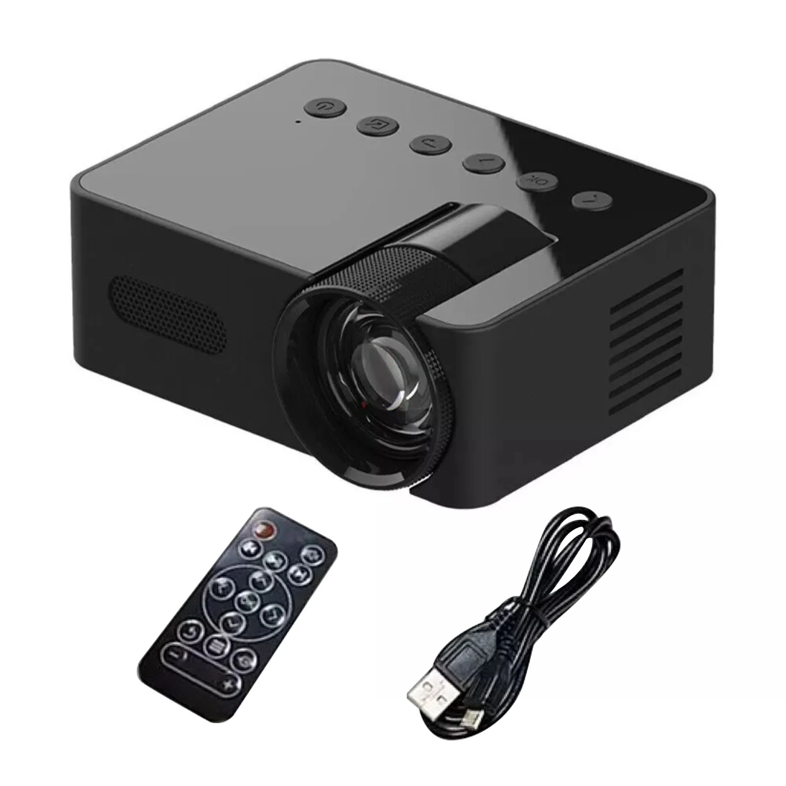 1Pc Mini Projector HD 1080P Portable Outdoor Camping Projector Smartphone Wireless Mirroring Supported Home Theater