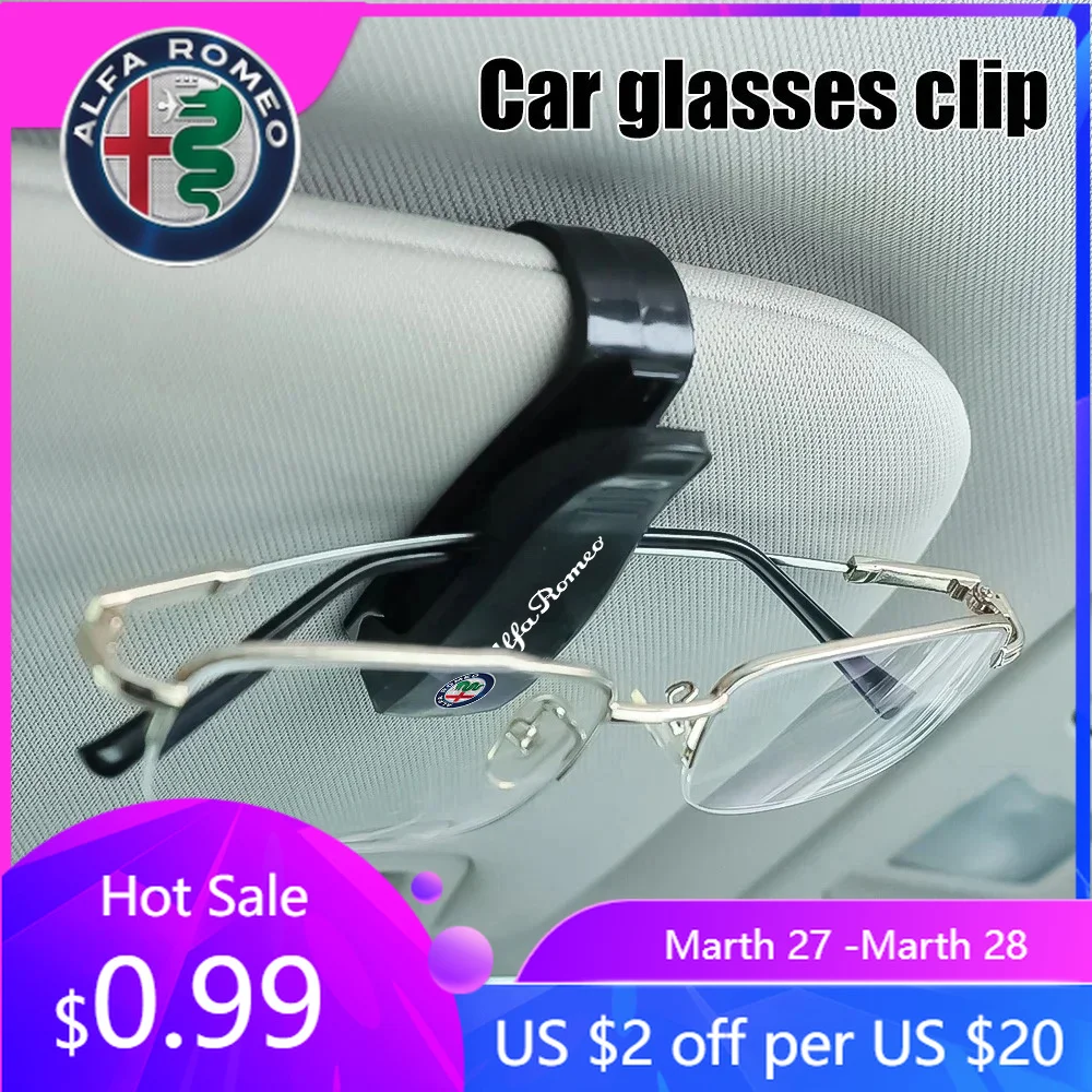 

Держатель для очков на солнцезащитный козырек автомобиля для Alfa Romeo Giulia, Stelvio, Giulietta 15 – для очков, карт, билетов, ручек