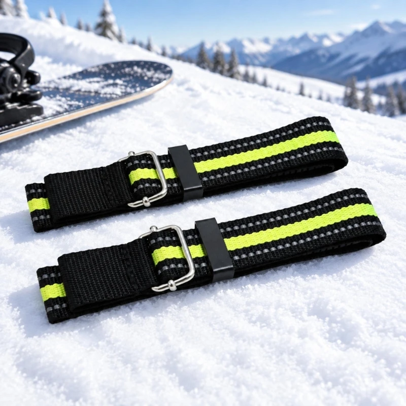 Woven Webbing Ski Brake Straps, 2Pcs Adjustable Binding Brake Arm Retainers for Tuning Benches Work, Equipment Storage, and