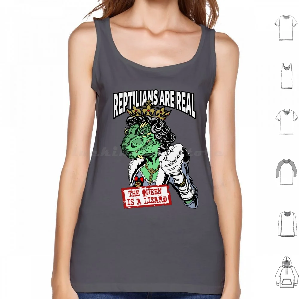 Reptilians Are Real-The Queen Is A Lizard Tank Tops Vest Sleeveless Illuminati New World Order Nwo Anti Now Anti New World