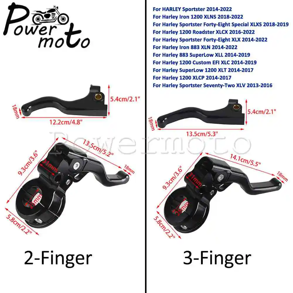 Brake Lever 2/3 Finger Handle Control Levers Easy Pull Clutch Lever For Harley Sportster Roadster 883 1200 72 48 XLL XLC XLCP