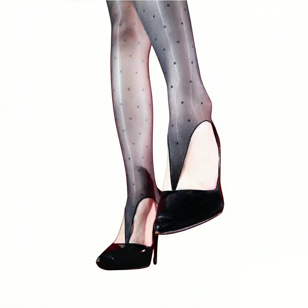 Fashion Women Stripe 3D Thin Oil Shiny Glossy Pantyhose 360 Seamless Stocking Elastic Tights Shaping Party Maid Stockings