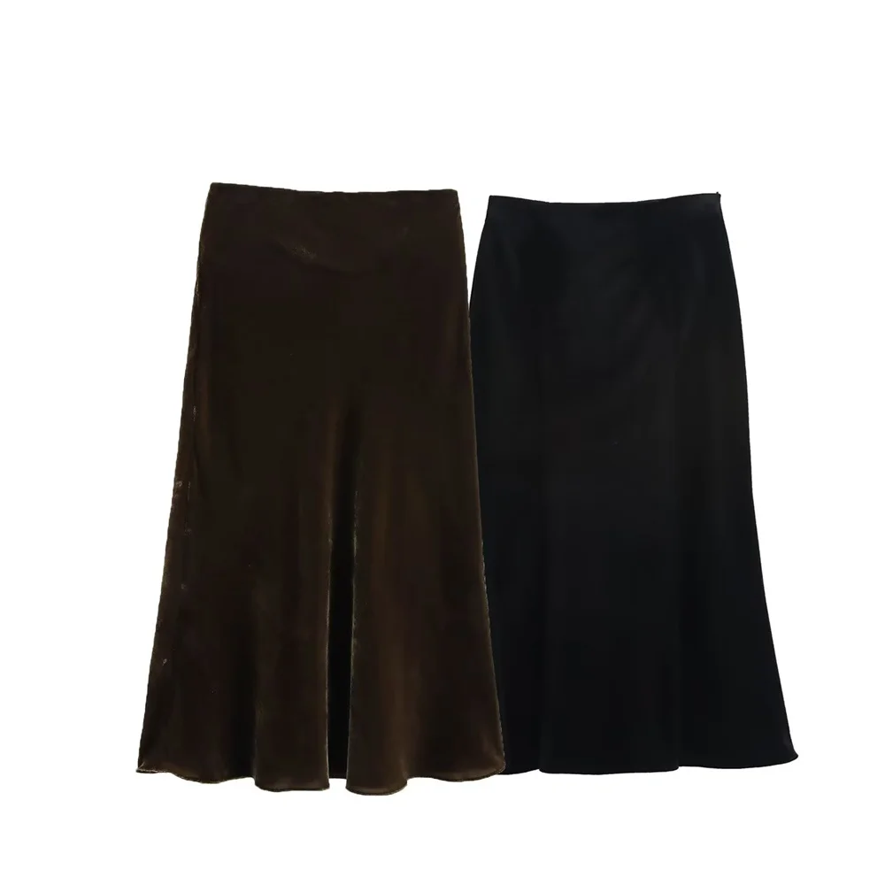 

Женская темпераментная однотонная прямая длинная юбка-труба, осенне-зимняя новая эластичная юбка-миди с высокой талией