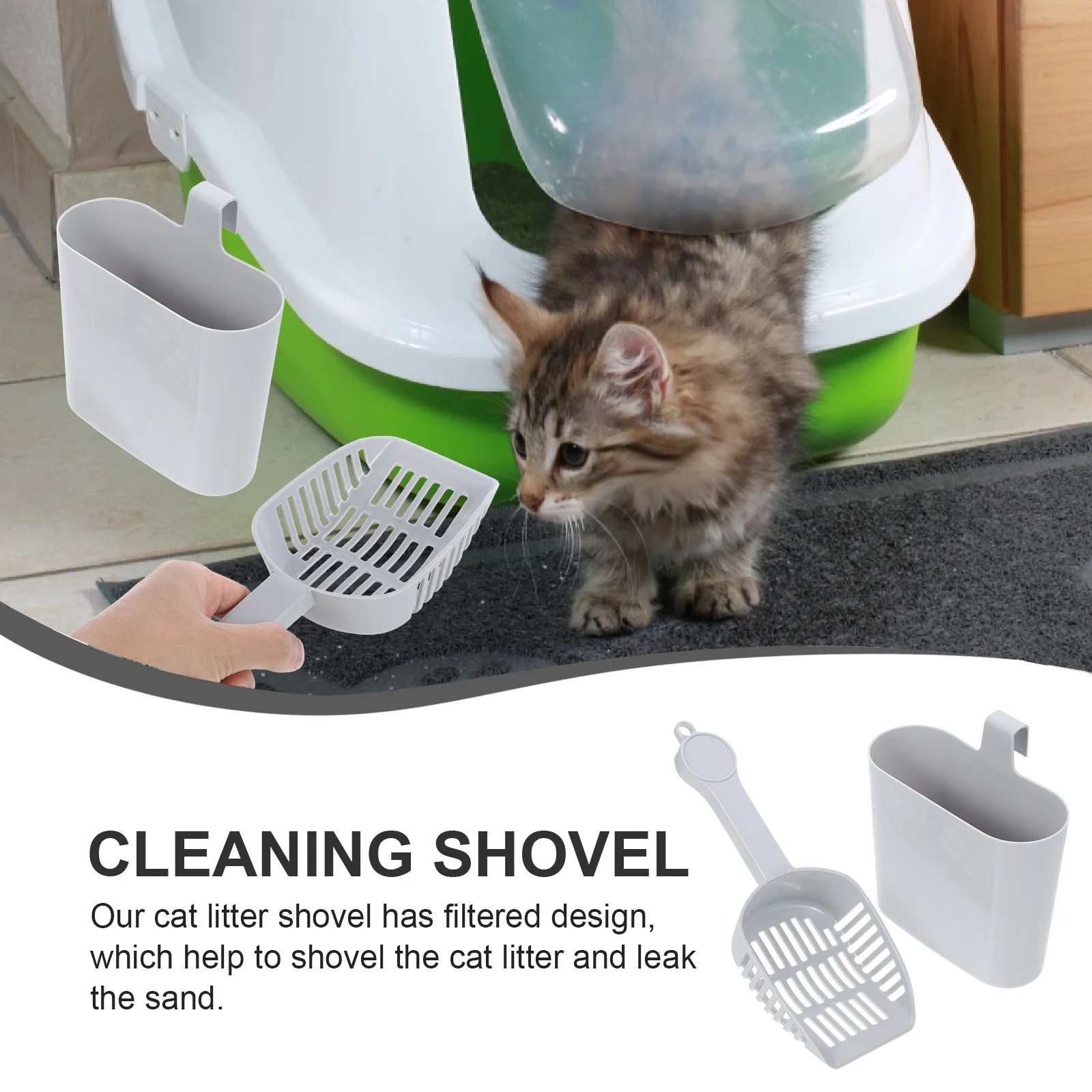 2 Pcs Poop Filter Cat Litter Accessories Trash Can Pet Kit