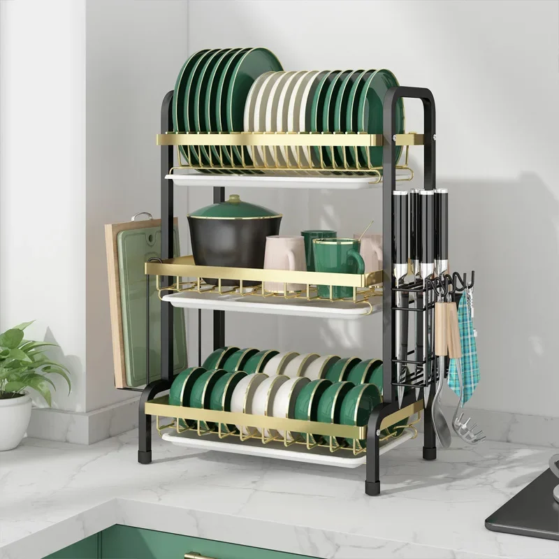 

Luxury Kitchen Organizer Rack Dish Household Bowl Rack Bowl Chopsticks Storage Box Cupboard kitchen accessories organizer