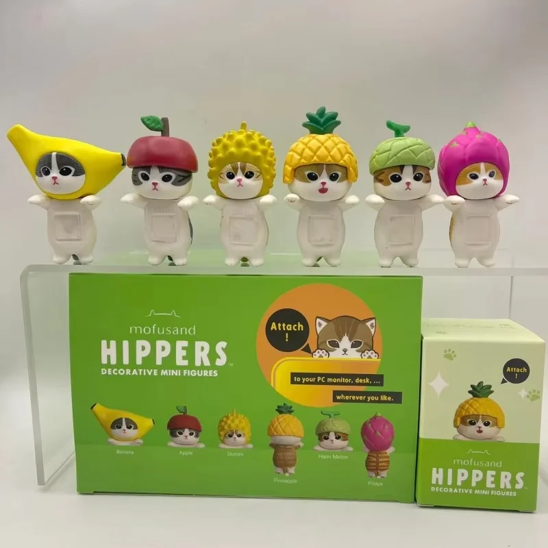 

2025 New Blind Box Toys Replica Qitan Mofusand Cat Fortune Sandy Cat Cute Fruit Head Cat Trendy Play Doll Desktop Toys Gifts