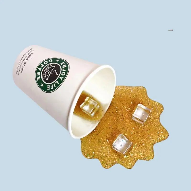 Spilled Coffee Cup Phone Stand - Funny Prank Home Decor with Non-Slip Base, Perfect Gift for Office & Desk