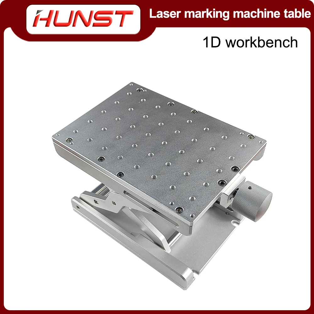 HUNST Desktop Portable Table 1D Mobile Table 210x150x75mm for Manual Lifting Platform for Laser Marking Machine