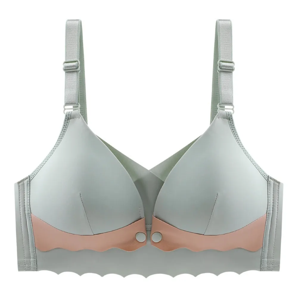 

Бюстгальтер с передней застежкой, беспроводной, с глубоким V-образным вырезом, облегающий, против провисания, пуш-ап, для сбора груди, с большими чашками
