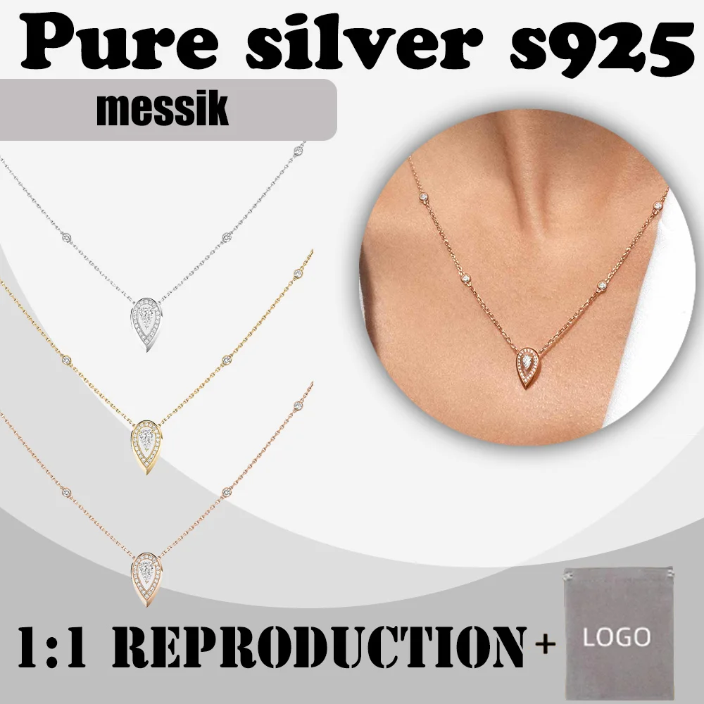 

Fashion luxury sterling silver s925 water drop diamond necklace messik home FIERY series surround women's necklace