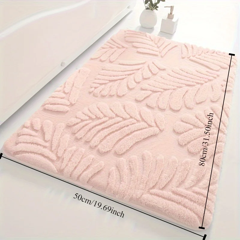 Memory Foam Bath Mat, Absorbent Non-Slip Bathroom Rug, Soft Polyester Imitation Rabbit , Machine Washable