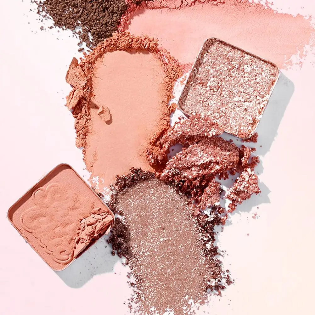 Misty Muse Paleta de sombras de 12 cores, brilho brilhante, iluminador fosco, blush, paleta de maquiagem multifuncional para mulheres