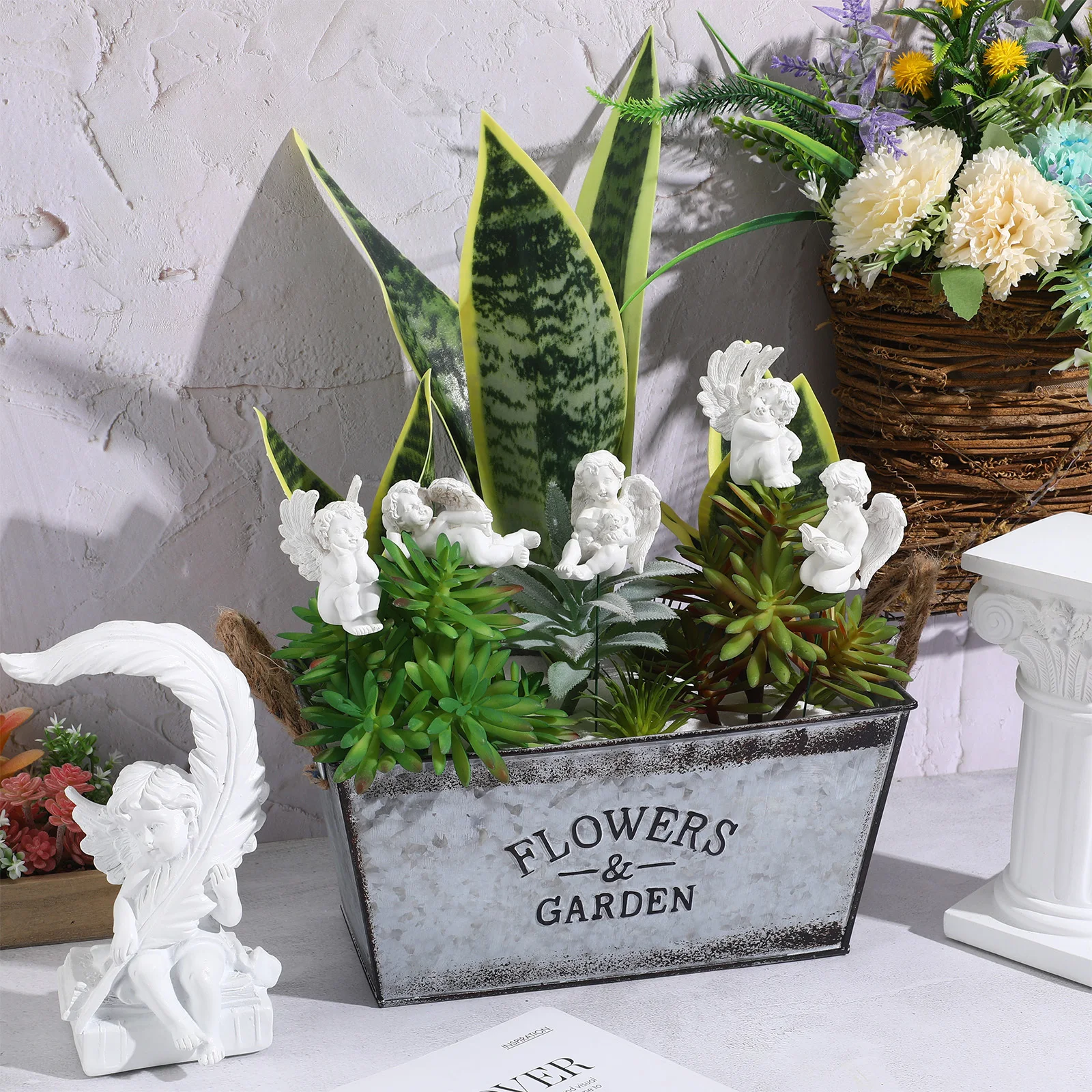 

5Pcs Resin Jupiter Decor Synthetic Craft Figurines Compact Garden Balcony Yard Ornament for Outdoor Lawn Scene Layout