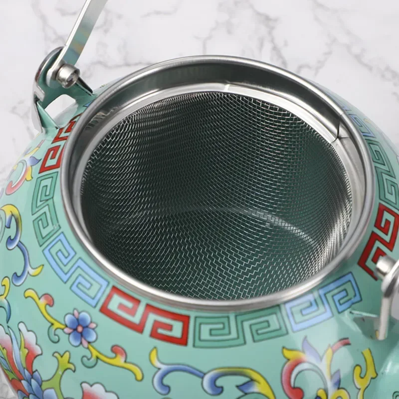 Enamel Kettle Large Capacity Water Boiler Straight Pot Design for Household Use Induction and Gas Compatible view 5