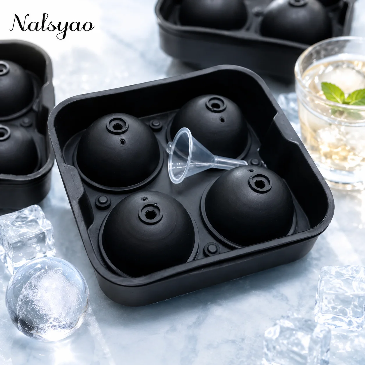 Großhandel Eisform 4/6/8 Gitter Eisball Wiederverwendbare Eisform Ball für Whiskey Eiswürfel Silikon Eiswürfelform Große Eiswürfelform