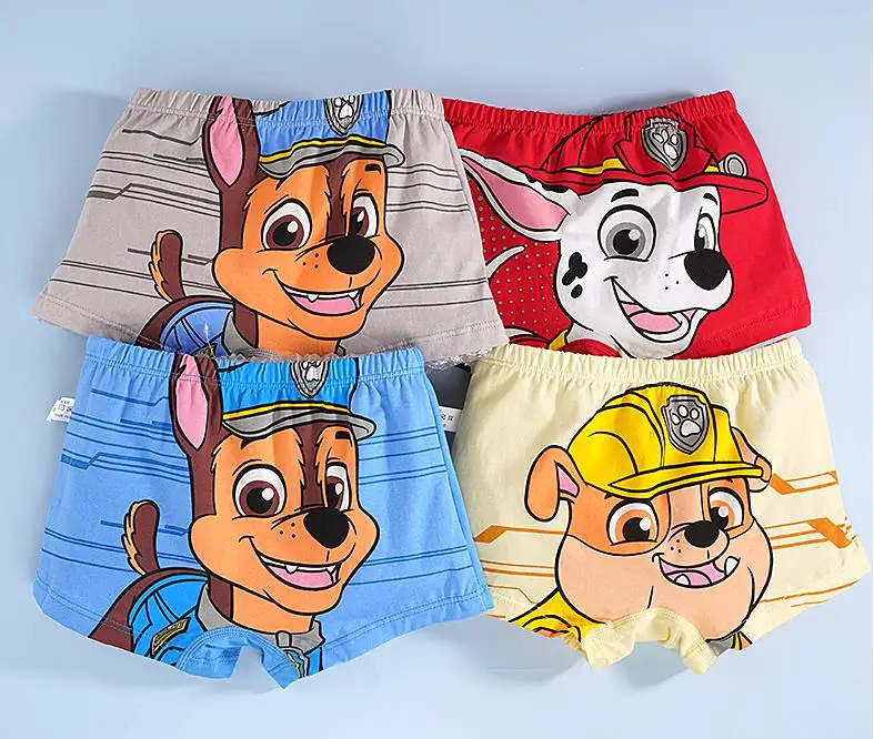 4PCS/Set Genuine Paw Patrol KID\'s Printed Underpants Chase Rocky Marshall Skye Underwear Boys Girls Birthday Gifts Children Toy