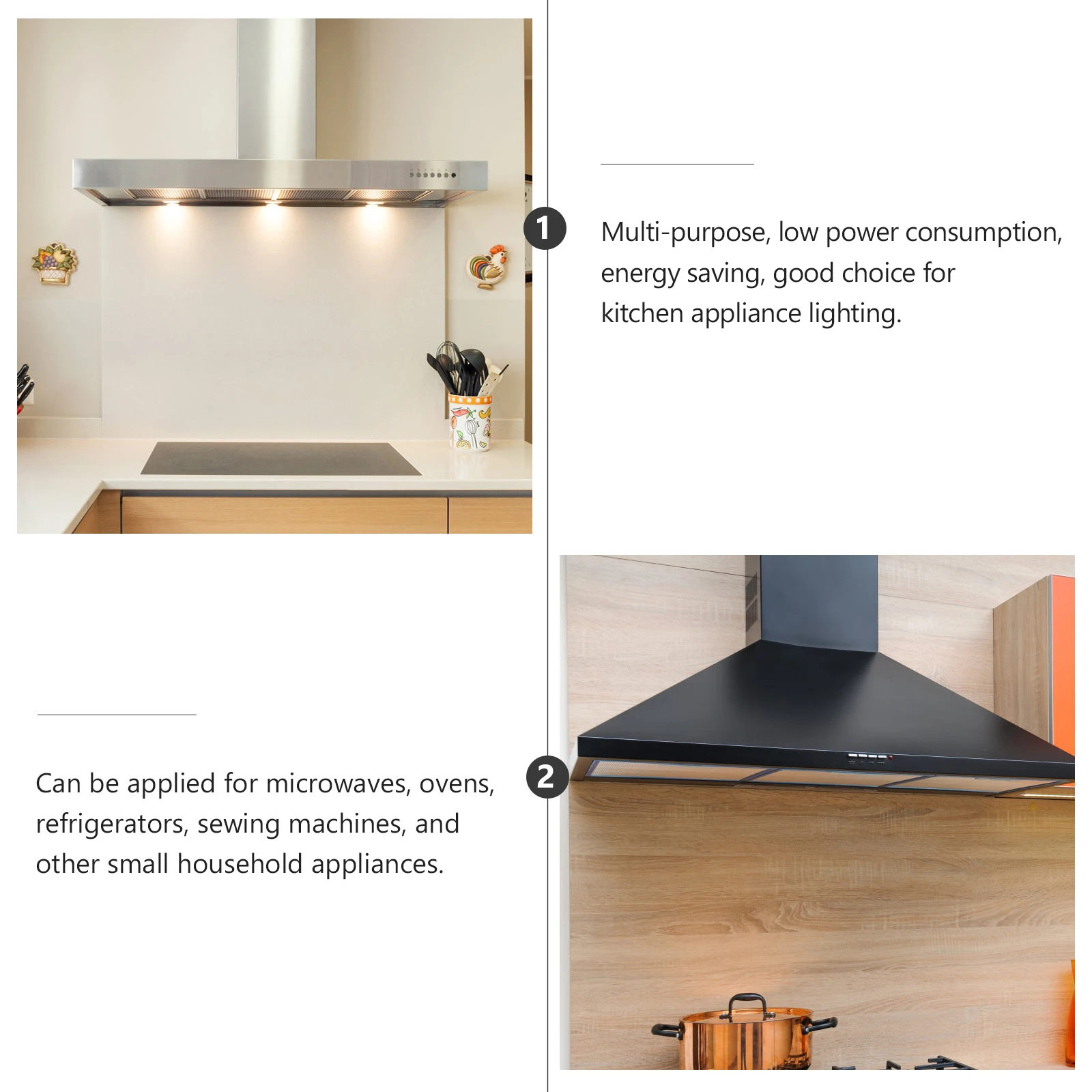 

2Pcs LED Kitchen Appliance Light Bulbs E14 Replacement Energy Saving Set for Ventilator Sewing Machine Lighting